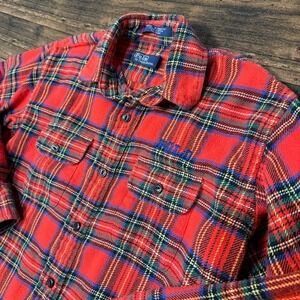 Vintage Sime M 8 Ralph Lauren Red & Blue Plaid Boys Girls Shirt Top‎ Button Up